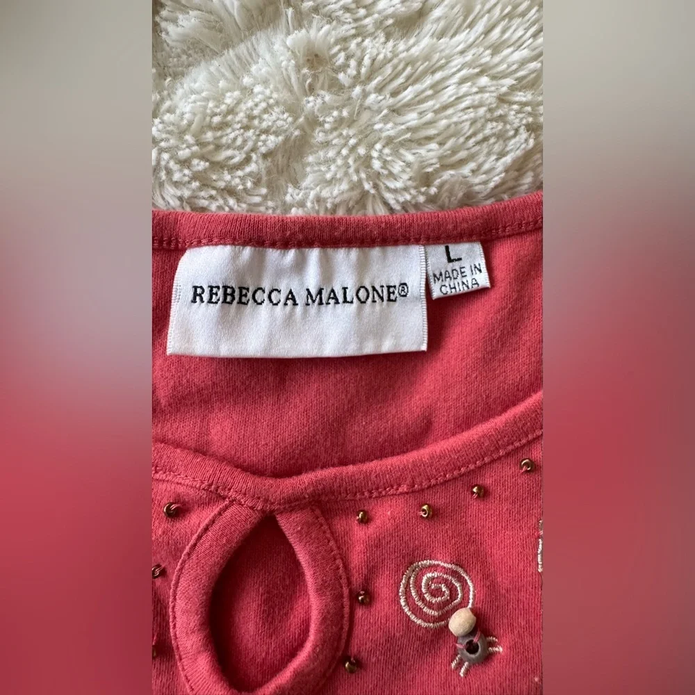 Rebecca Malone Women Embellished Red Shirt - Picture 3 of 5